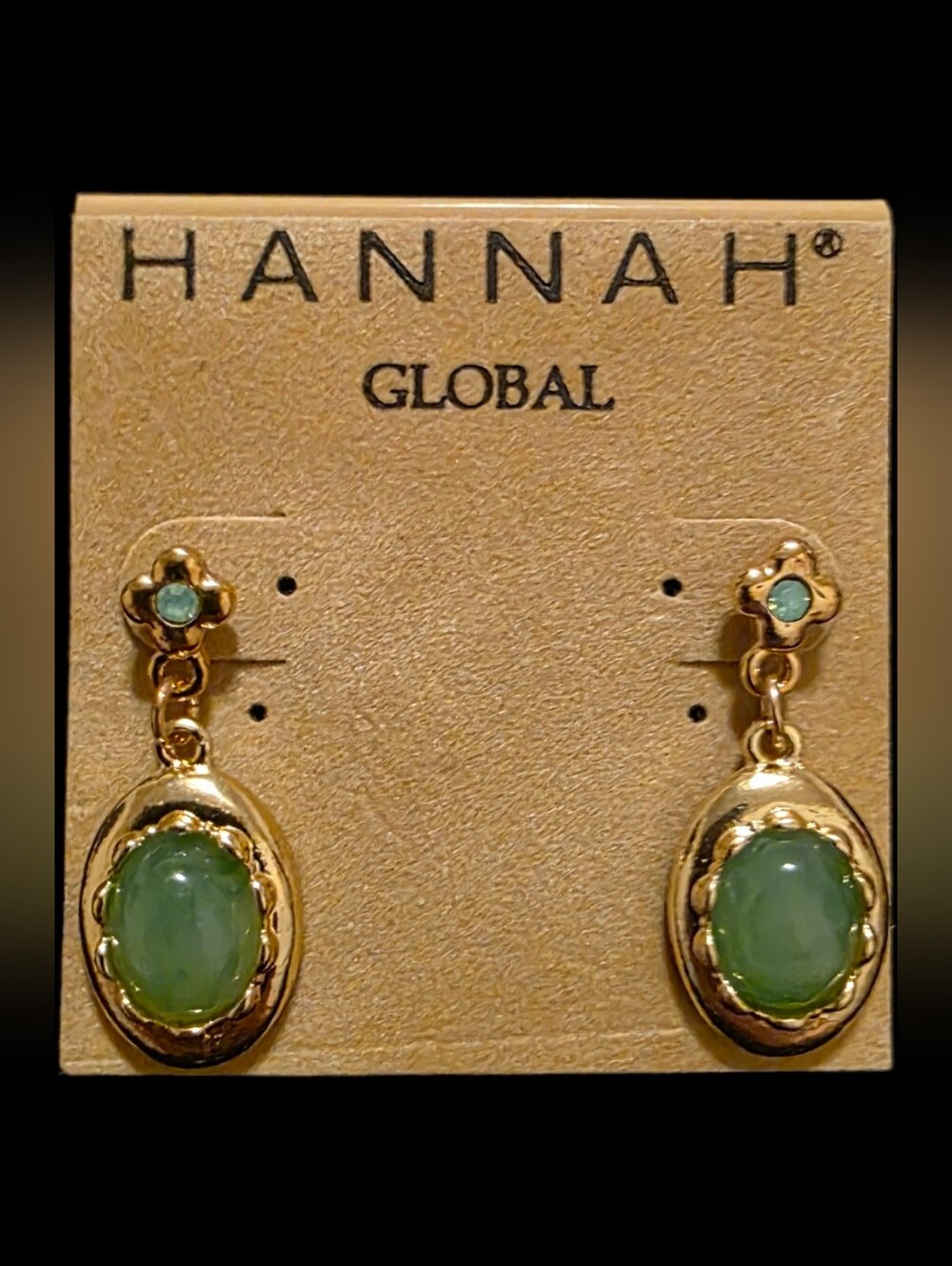 Green Stone Drop Earrings
